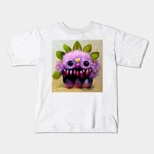 Cute flower monster for gardeners Kids T-Shirt